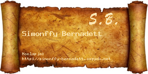 Simonffy Bernadett névjegykártya